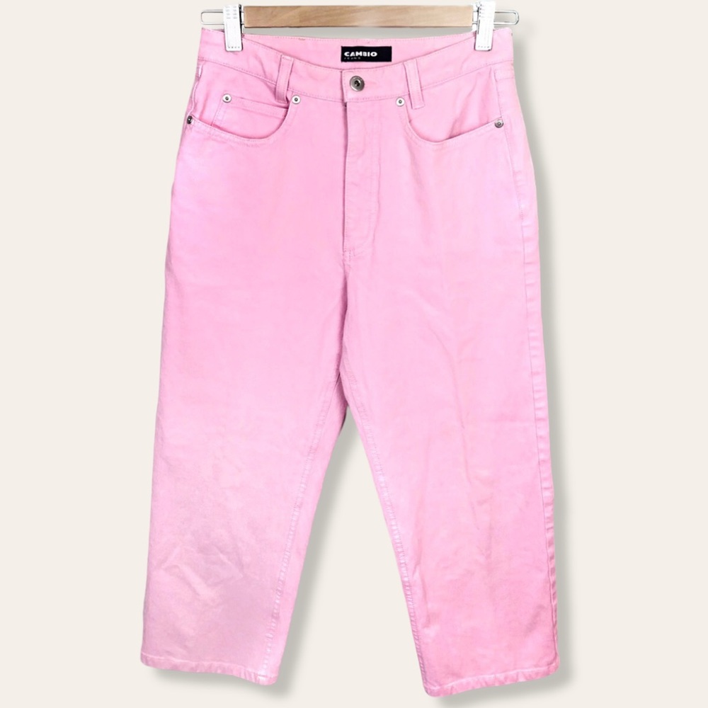 Vintage 90s  Bubble Gum Barbie Pink High Waisted Baggy Tapered Y2K Mom Jeans 8